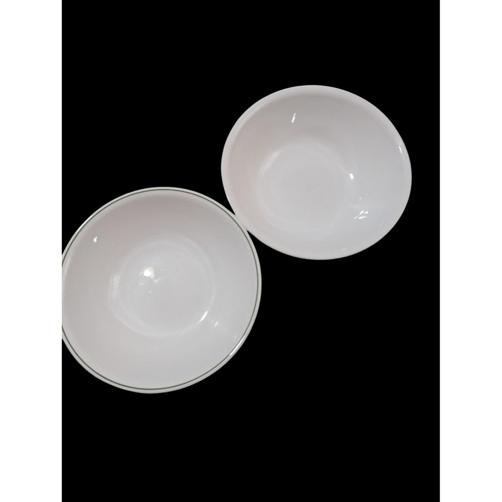 Corelle Frost White and Wild Flower Green Rim 10 inch Serving Bowls Set of 2